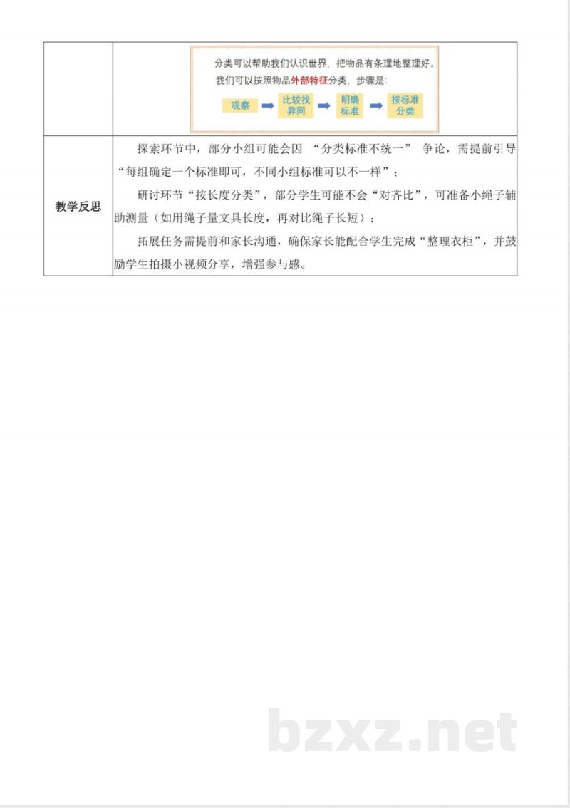 （新教材）粤教粤科版（2024）一年级科学上册1.2物体的分类（教学设计）