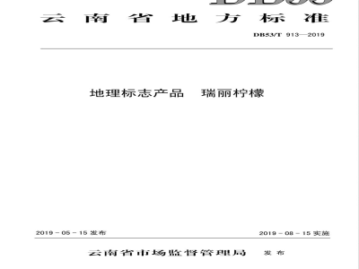 DB53/T 913-2019地理标志产品 瑞丽柠檬