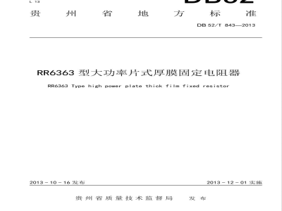 DB52/T 843-2013RR6363型大功率片式厚膜固定电阻器