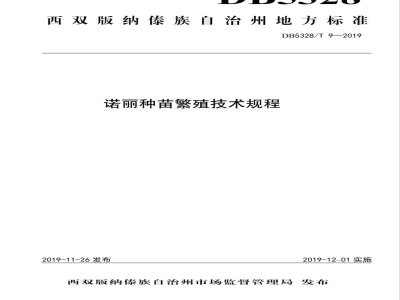 DB532800/T 9-2019诺丽种苗繁殖技术规程