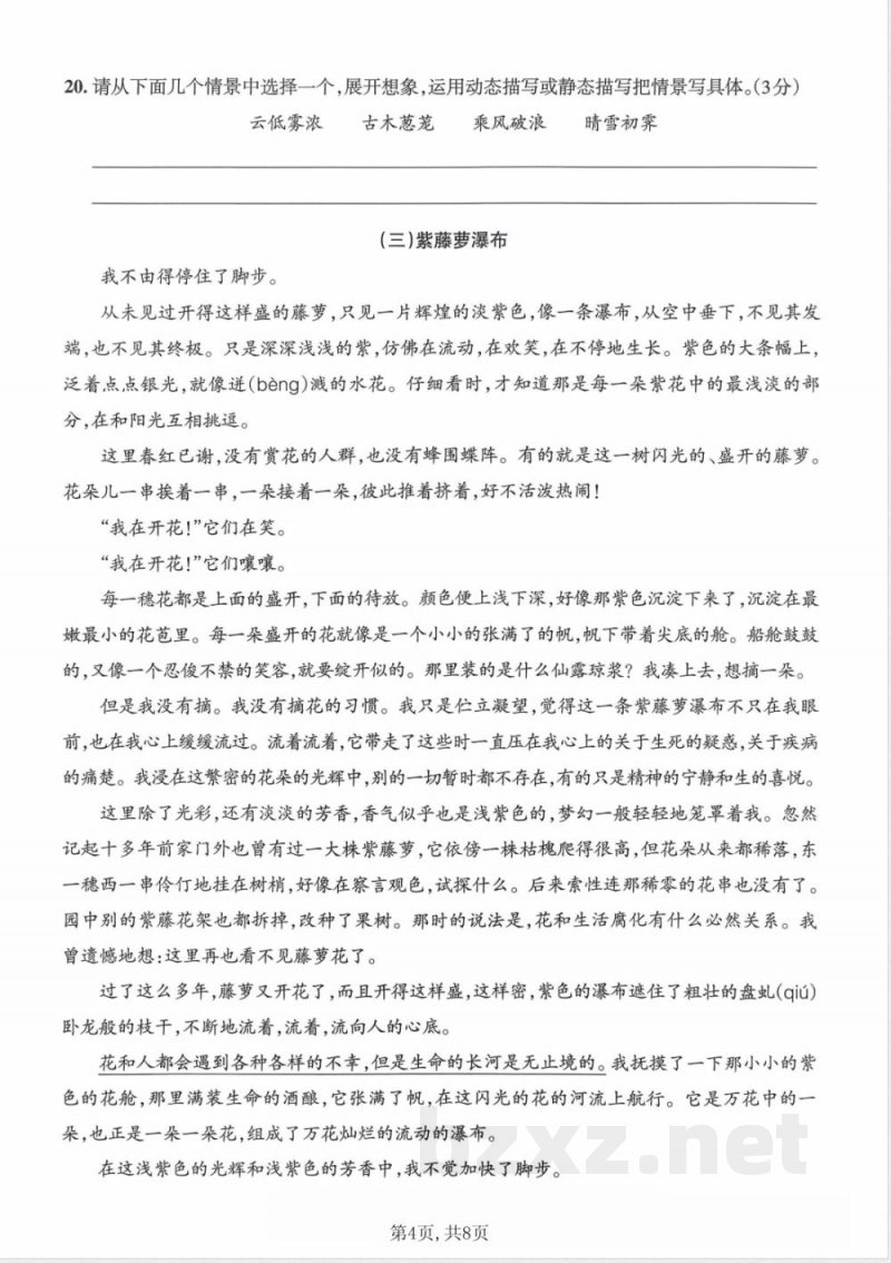 六年级上册语文期中情境素养卷 六年级上册语文期中情境素养卷