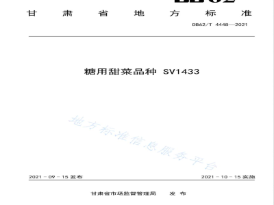 DB62/T 4448-2021糖用甜菜品种 SV1433