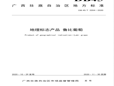 DB45/T 2204-2020地理标志产品 鲁比葡萄