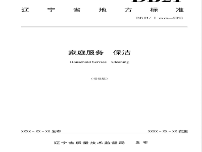 DB21/T 2162-2013家庭服务 保洁