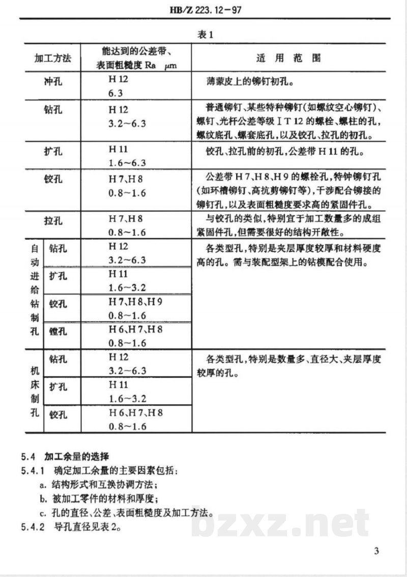 HB/Z 223.12-1997 飞机装配工艺 制孔 HB/Z 223.12-1997 飞机装配工艺 制孔