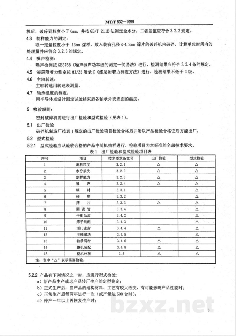 MT/T 832-1999 密封气流内循环破碎机技术条件 MT/T 832-1999 密封气流内循环破碎机技术条件