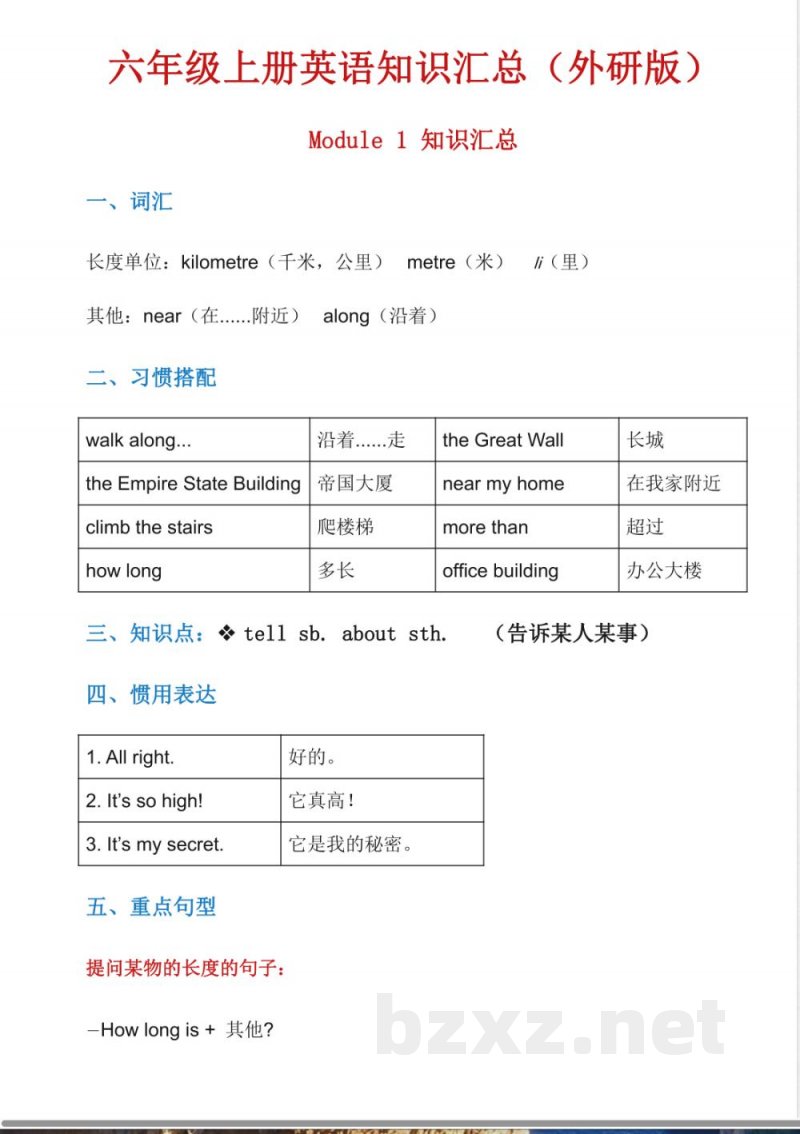 25秋六年级(上)英语知识点汇总(外研版) 25秋六年级(上)英语知识点汇总(外研版)