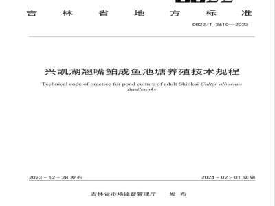 DB22/T 3610-2023兴凯湖翘嘴鲌成鱼池塘养殖技术规程