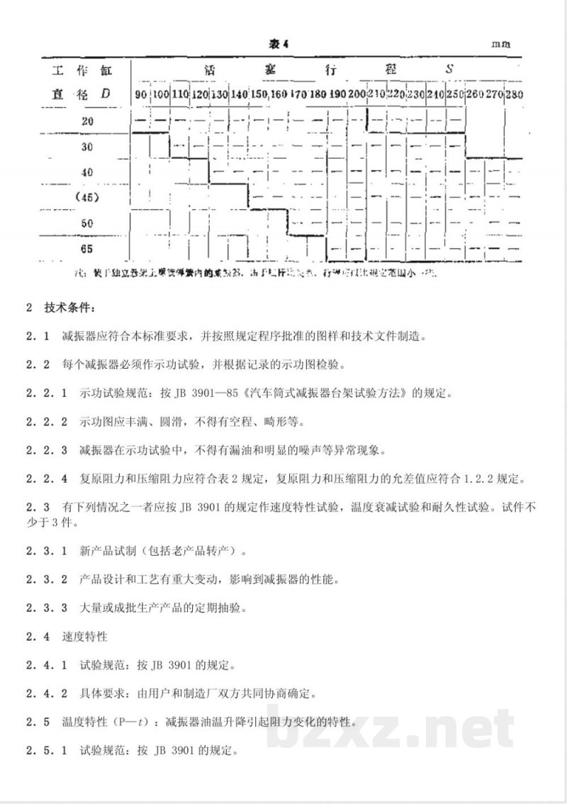 QC/T 491-1999 汽车筒式减振器 尺寸系列及技术条件