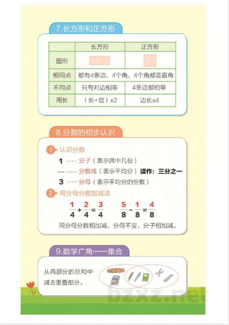 三年级上册数学知识点汇总(人教版) 三年级上册数学知识点汇总(人教版)