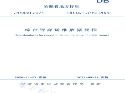 DB34/T 3750-2020综合管廊运维数据规程