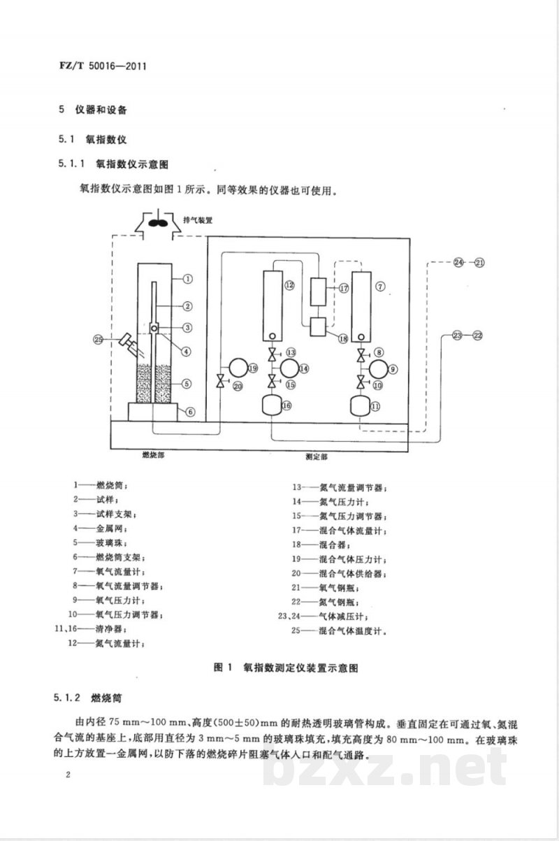 FZ/T 50016-2011粘胶短纤维阻燃性能试验方法 氧指数法 FZ/T 50016-2011粘胶短纤维阻燃性能试验方法 氧指数法