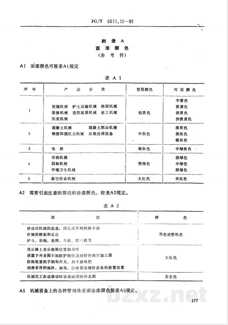 JG/T 5011.12-1992 建筑机械涂漆通用技术条件 JG/T 5011.12-1992 建筑机械涂漆通用技术条件