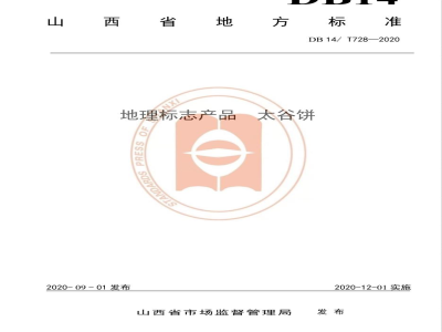 DB14/T 728-2020地理标志产品 太谷饼