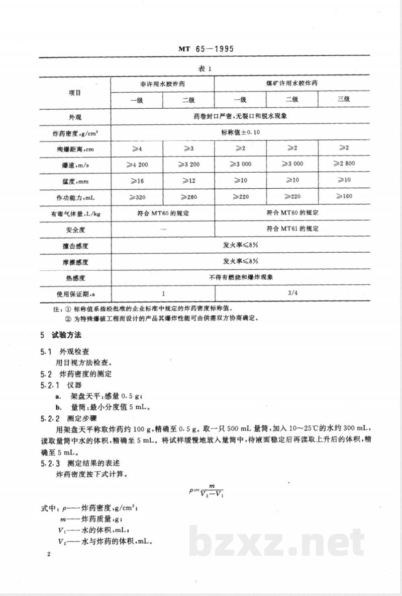 MT 65-2007 水胶炸药技术条件 MT 65-2007 水胶炸药技术条件