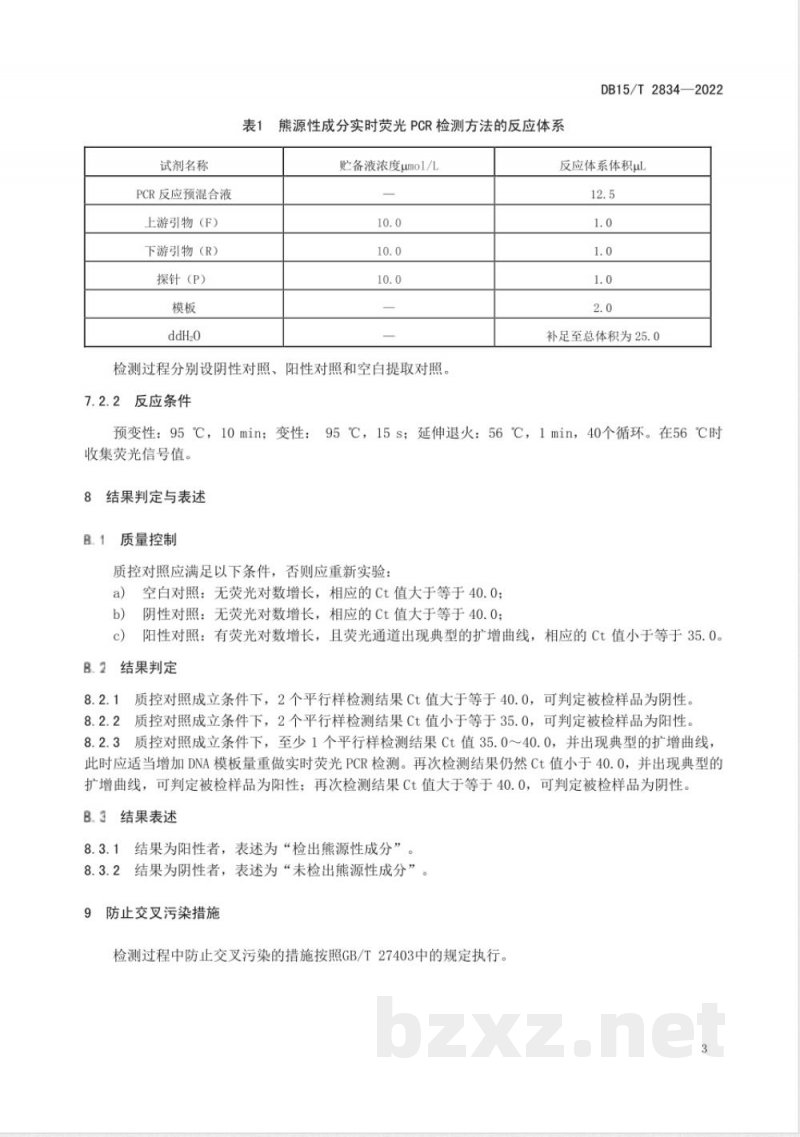DB15/T 2834-2022熊源性成分检测 实时荧光PCR法 DB15/T 2834-2022熊源性成分检测 实时荧光PCR法