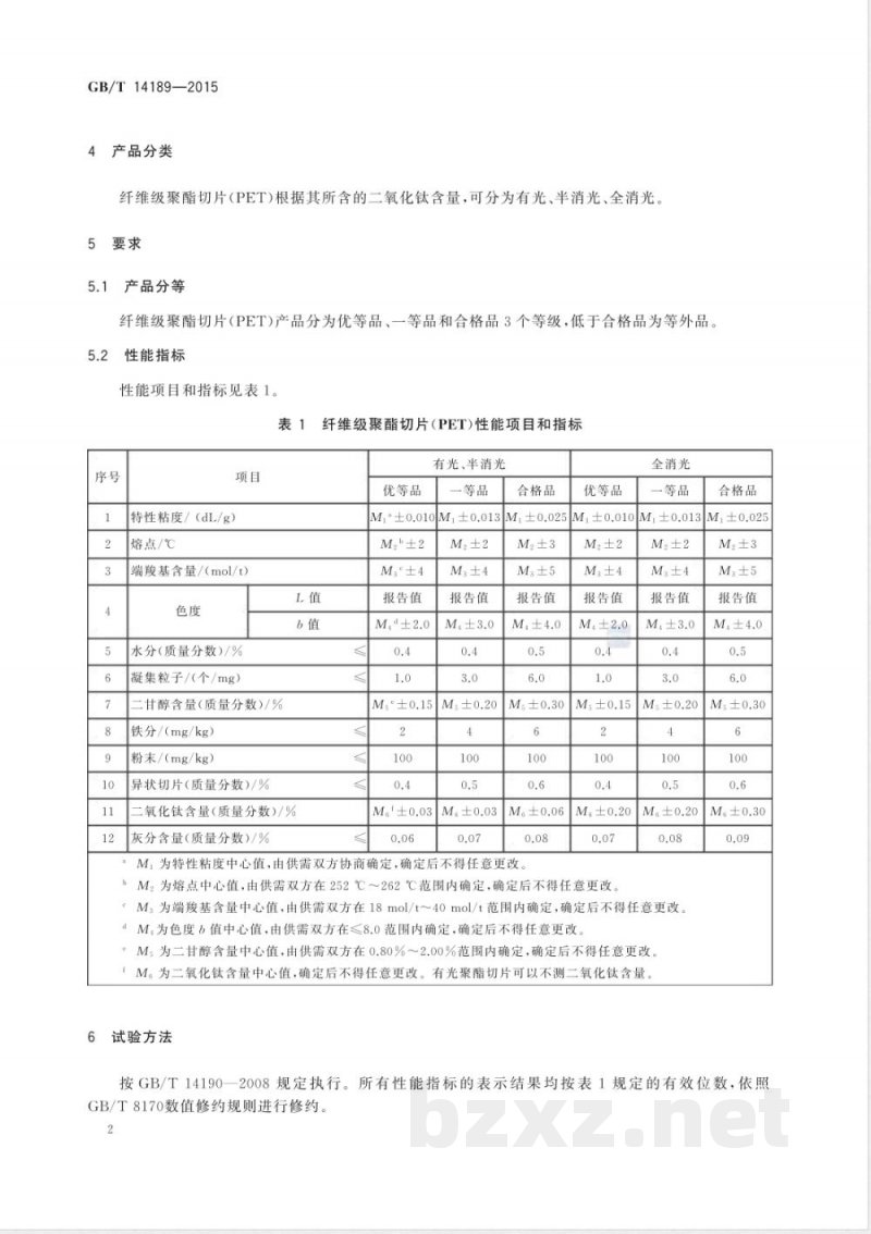 GB/T 14189-2015纤维级聚酯切片(PET) GB/T 14189-2015纤维级聚酯切片(PET)