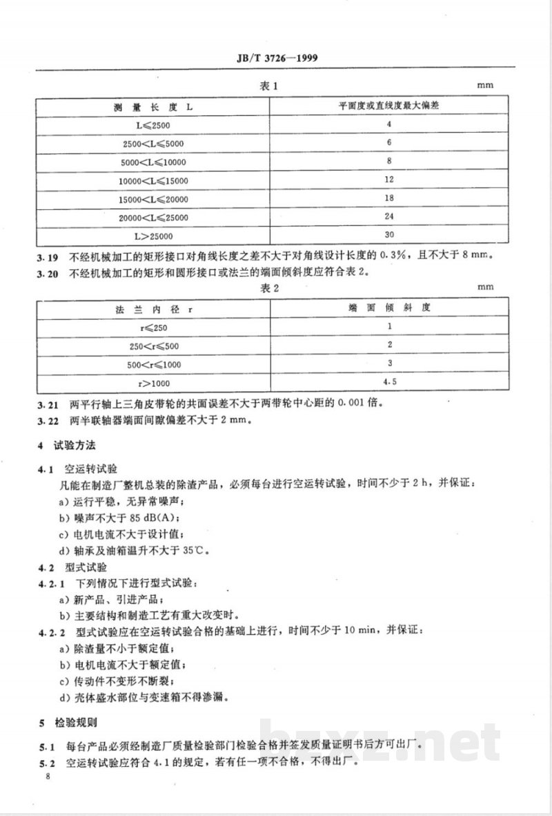 JB/T 3726-1999 锅炉除渣设备通用技术条件