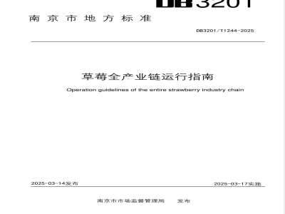 DB3201/T 1244-2024草莓全产业链运行指南