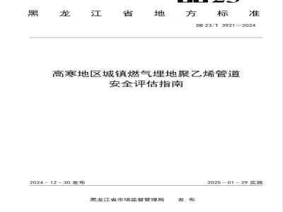 DB23/T 3921-2024高寒地区城镇燃气埋地聚乙烯管道安全评估指南
