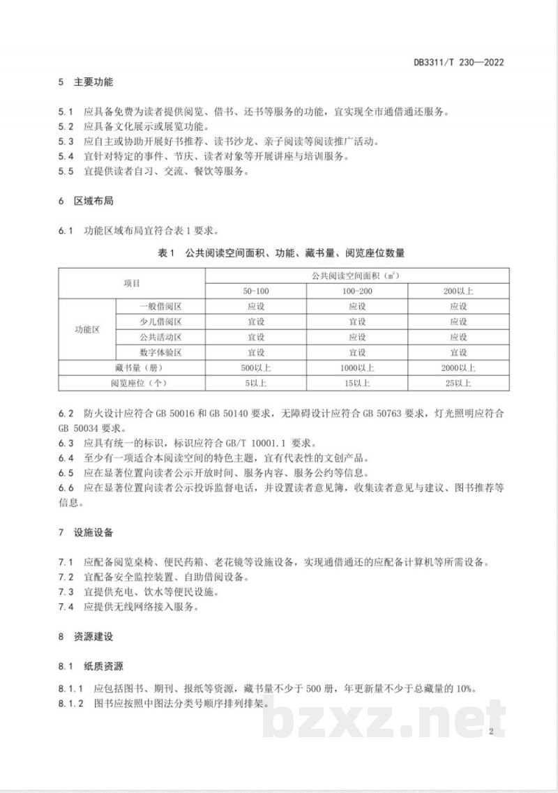 DB3311/T 230-2022公共阅读空间建设规范 DB3311/T 230-2022公共阅读空间建设规范