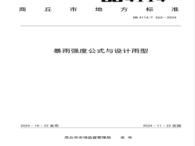DB4114/T 263-2024暴雨强度公式与设计雨型