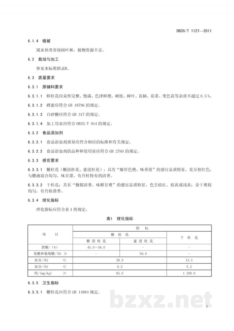 DB35/T 1127-2011地理标志产品 浦城桂花 DB35/T 1127-2011地理标志产品 浦城桂花