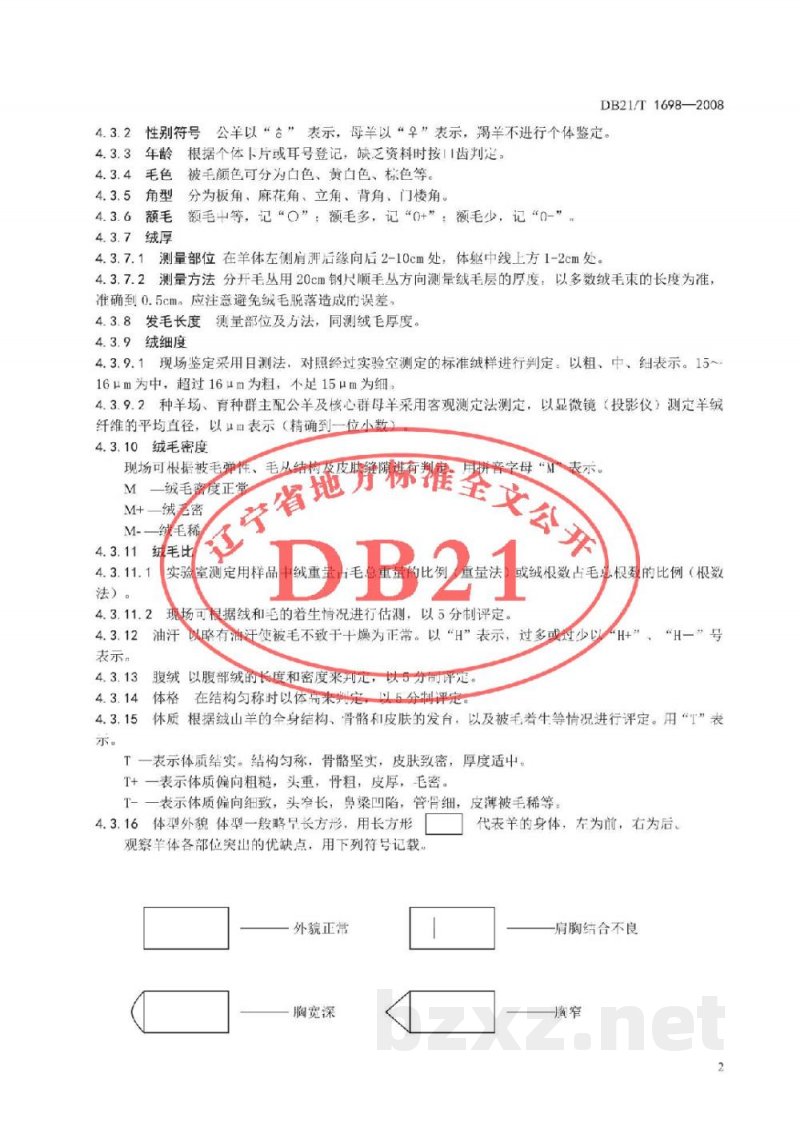 DB21/T 1698-2008辽宁绒山羊鉴定方法 DB21/T 1698-2008辽宁绒山羊鉴定方法