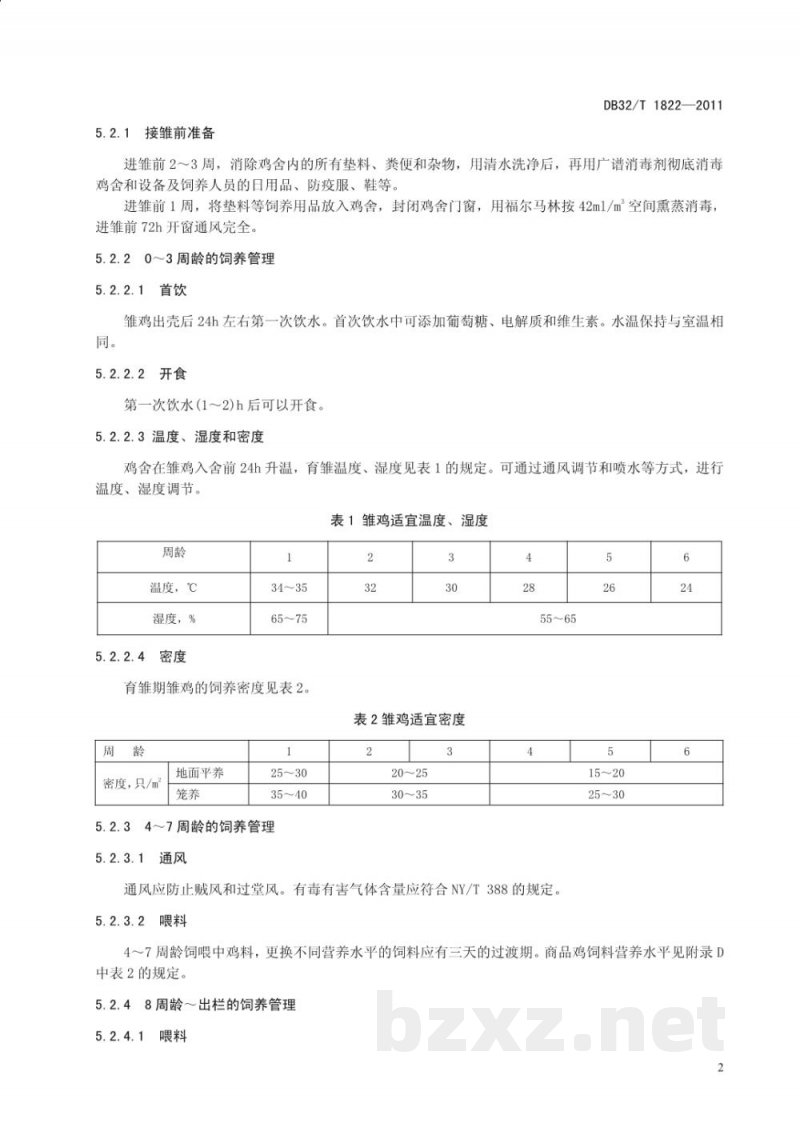 DB32/T 1822-2011邵伯鸡饲养技术规程 DB32/T 1822-2011邵伯鸡饲养技术规程