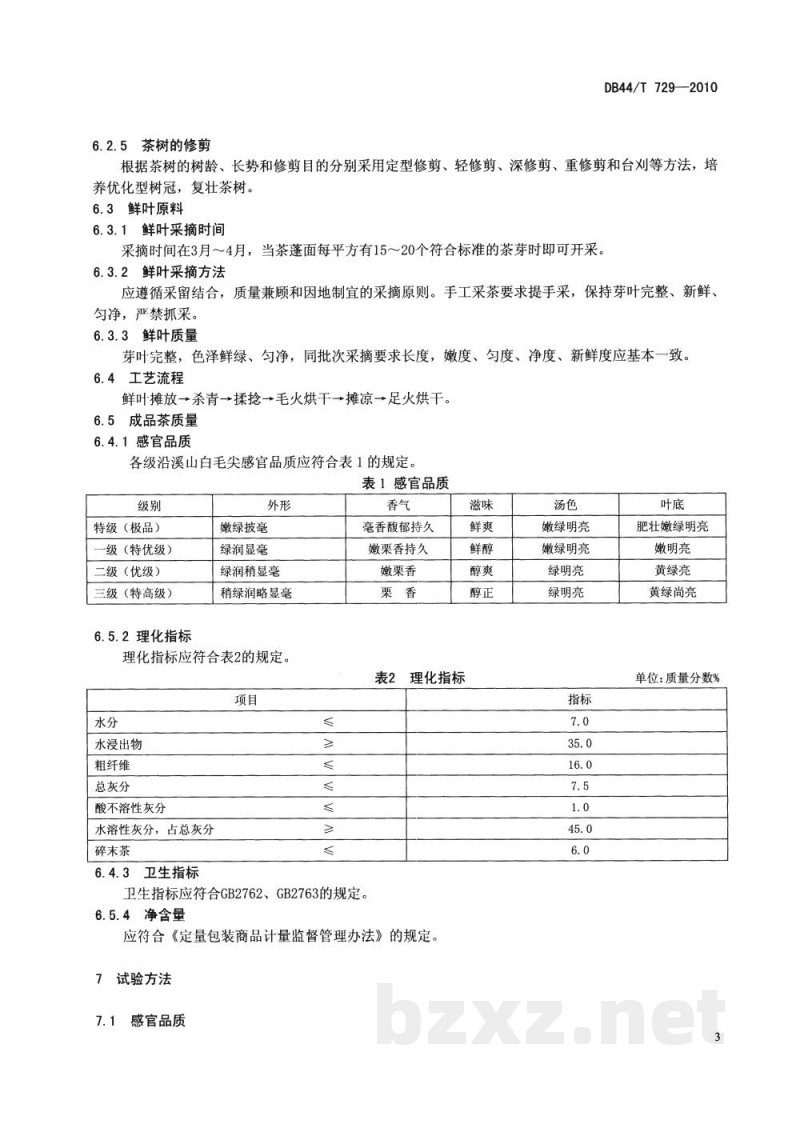 DB44/T 729-2010地理标志产品 沿溪山毛尖 DB44/T 729-2010地理标志产品 沿溪山毛尖
