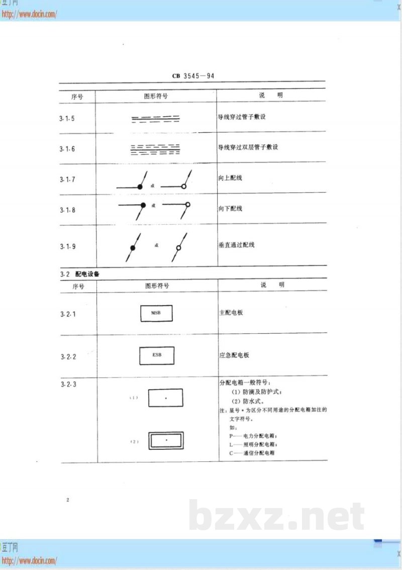 CB 3545-1994 船舶电气平面图图形符号
