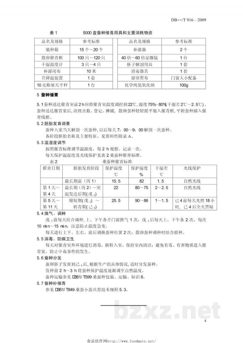 DB51/T 916-2009桑蚕种催青技术规程 DB51/T 916-2009桑蚕种催青技术规程