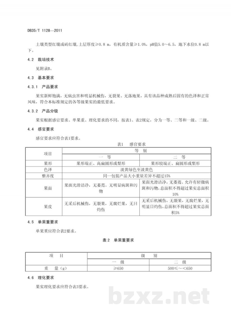 DB35/T 1128-2011地理标志产品 度尾文旦柚
