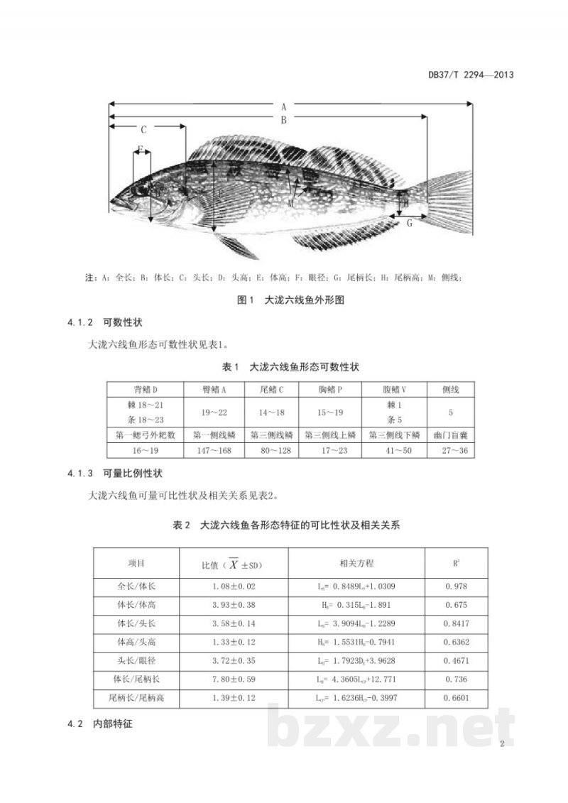 DB37/T 2294-2013大泷六线鱼(种质) DB37/T 2294-2013大泷六线鱼(种质)