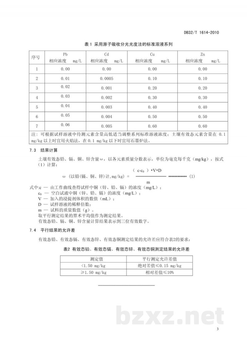 DB32/T 1614-2010土壤中有效态铅、镉、铜、锌含量的测定 TCLP浸提-原子吸收光谱法 DB32/T 1614-2010土壤中有效态铅、镉、铜、锌含量的测定 TCLP浸提-原子吸收光谱法