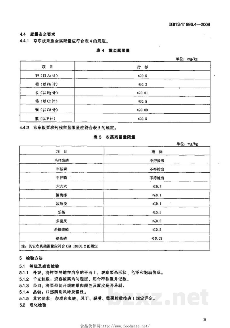 DB13/T 996.4-2008京东板栗综合标准 第4部分 京东板栗 DB13/T 996.4-2008京东板栗综合标准 第4部分 京东板栗