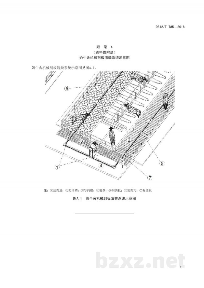 DB12/T 785-2018奶牛舍机械刮板清粪 DB12/T 785-2018奶牛舍机械刮板清粪
