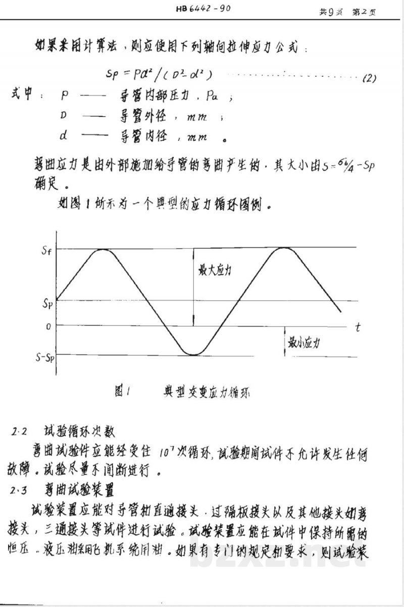 HB 6442-1990 飞机液压导管及连接件弯曲疲劳试验 HB 6442-1990 飞机液压导管及连接件弯曲疲劳试验