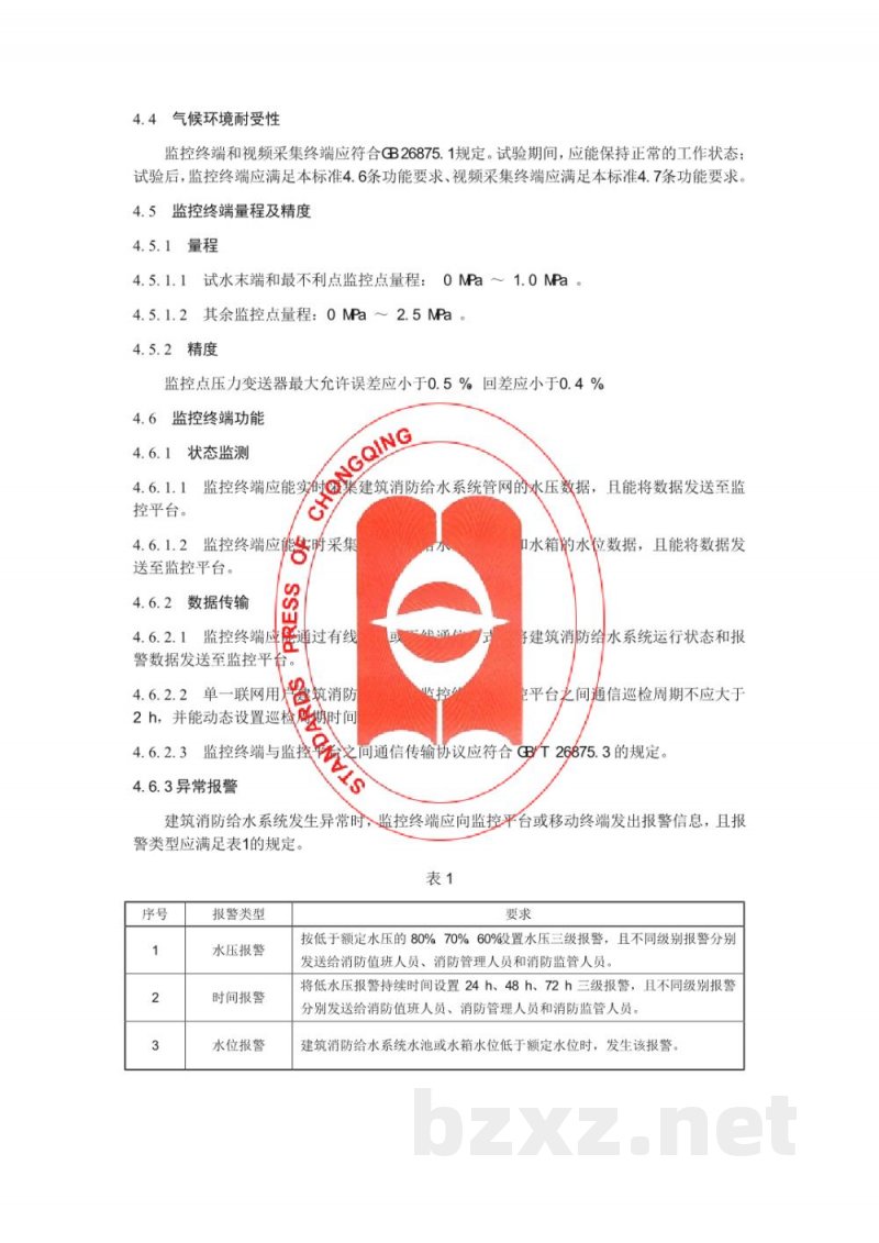 DB50/T 633-2015建筑消防给水系统远程监控技术规范 DB50/T 633-2015建筑消防给水系统远程监控技术规范
