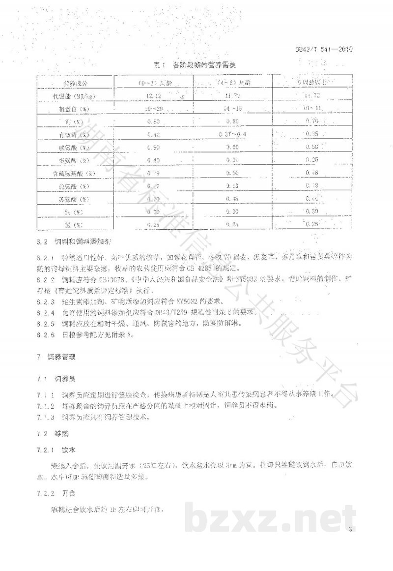 DB43/T 541-2010酃县白鹅饲养管理技术规程