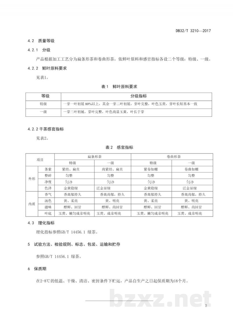 DB32/T 3210-2017‘黄金芽’茶质量分级 DB32/T 3210-2017‘黄金芽’茶质量分级