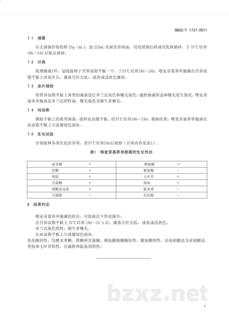 DB32/T 1737-2011嗜麦芽寡养单胞菌检验 DB32/T 1737-2011嗜麦芽寡养单胞菌检验