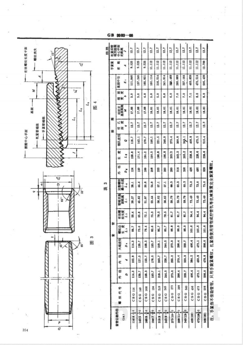 DZ/T 0106-1994 水文水井钻探用套管、岩芯管、取粉管螺纹