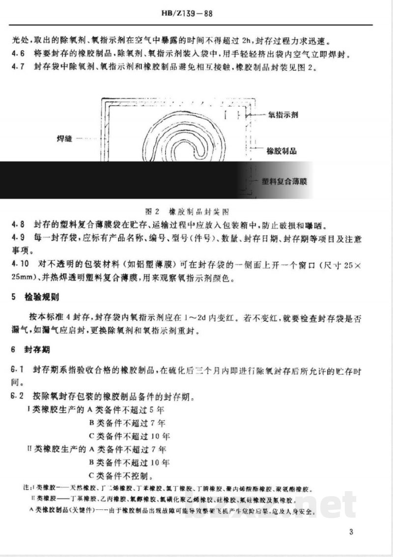 HB/Z 139-1988 航空橡胶制品除氧封存 HB/Z 139-1988 航空橡胶制品除氧封存