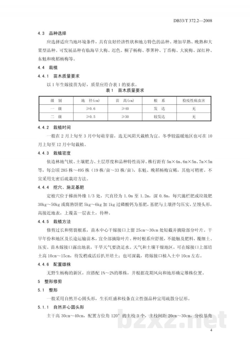 DB33/T 372.2-2008无公害杨梅 第2部分:生产技术规程 DB33/T 372.2-2008无公害杨梅 第2部分:生产技术规程