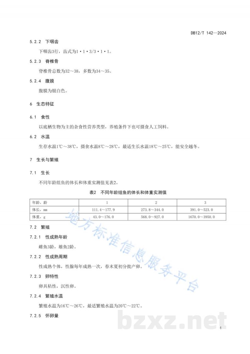 DB12/T 142-2024津新鲤种质鉴定技术规范 DB12/T 142-2024津新鲤种质鉴定技术规范