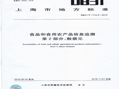 DB31/T 1110.2-2018食品和食用农产品信息追溯 第2部分：数据元