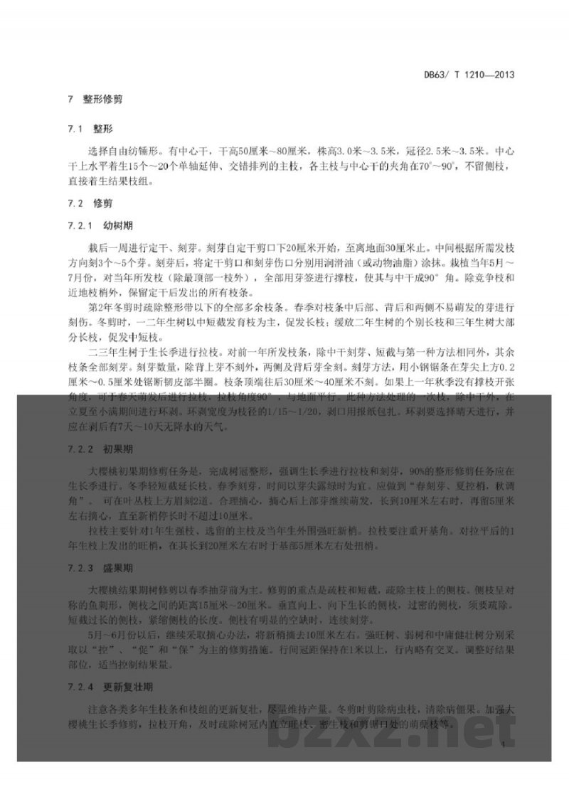 DB63/T 1210-2013乐都大樱桃栽培技术规范 DB63/T 1210-2013乐都大樱桃栽培技术规范