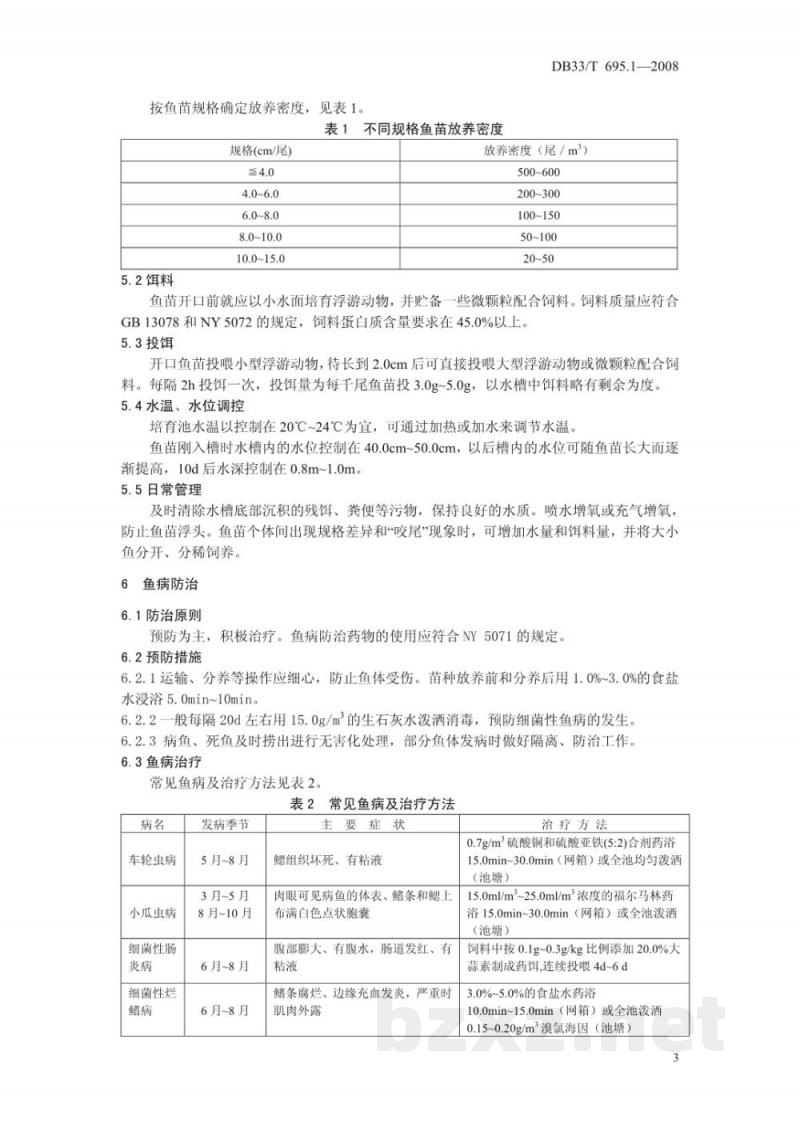 DB33/T 695.1-2008无公害匙吻鲟 第1部分 苗种生产技术规范 DB33/T 695.1-2008无公害匙吻鲟 第1部分 苗种生产技术规范