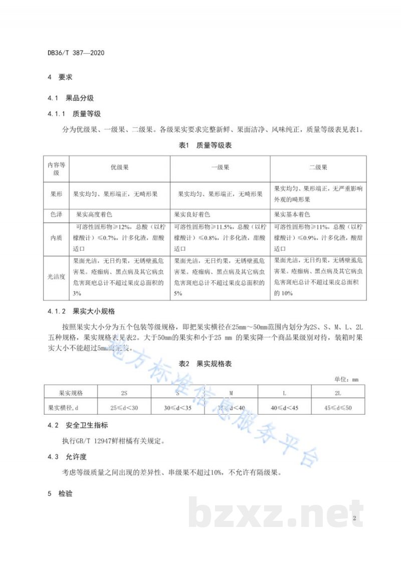 DB36/T 387-2020南丰蜜桔 DB36/T 387-2020南丰蜜桔